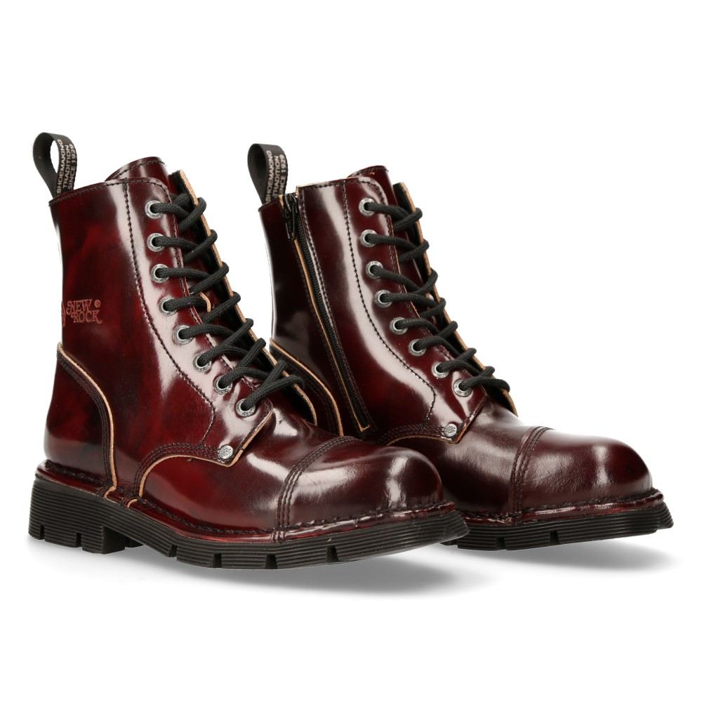 New Rock - M-MILI083C-S56 SchnÃ¼rstiefel - Bordeauxrot
